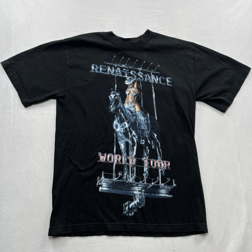 Beyonce T-Shirt Renaissance World Tour 2023 Concert Graphic Black Mens Small